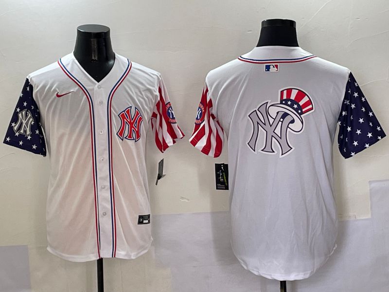 Men New York Yankees Blank White a generation of national flags Jointly Name 2025 Nike MLB Jersey style 23->new york yankees->MLB Jersey